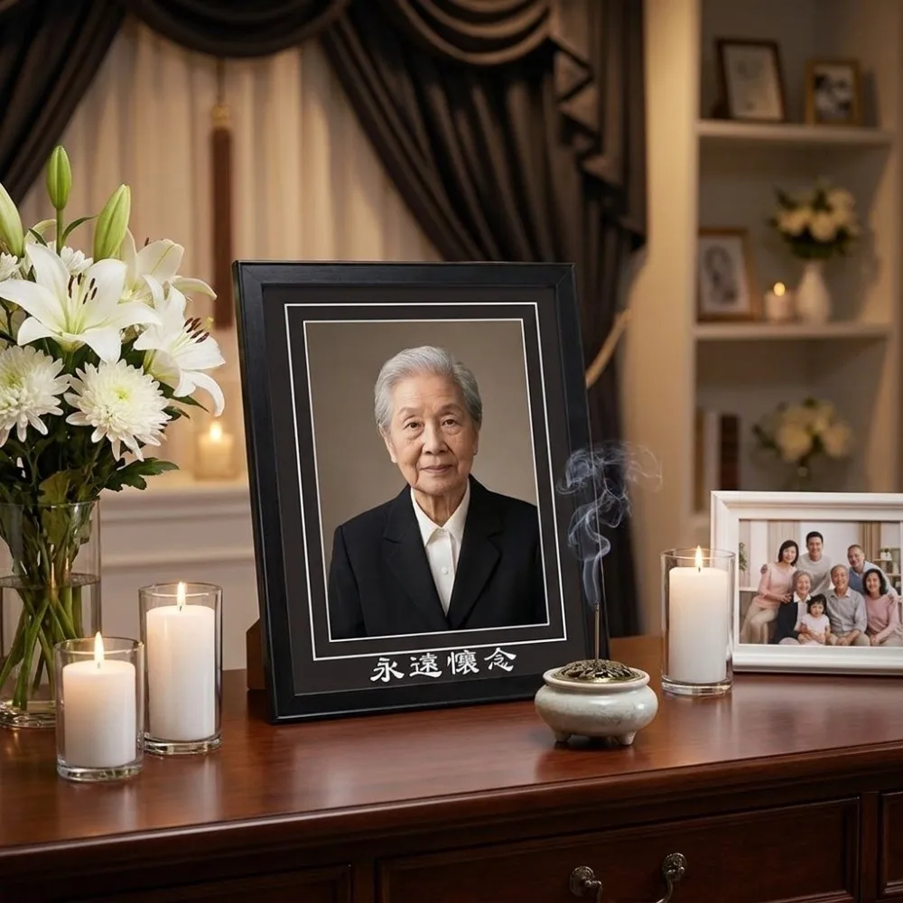 Nostalgic Style Rectangular Memorial Photo Frame Deceased Classic Display Holders Vintage Picture Storage Frame Wall Mounting