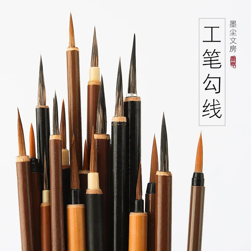 3pcs/set Chinese Painting Line Fine Paint Brush Chinese Calligraphy Brush Pen Paint Brush Art Stationary Oil Painting Brush