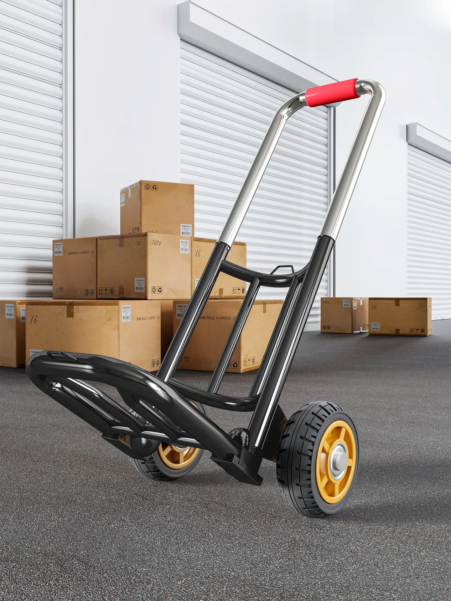 

Ultra Lightweight Portable Water Pulling Cart Stair Climbing Hand Push Cart Iron Material Foldable for Home Use And Groceries
