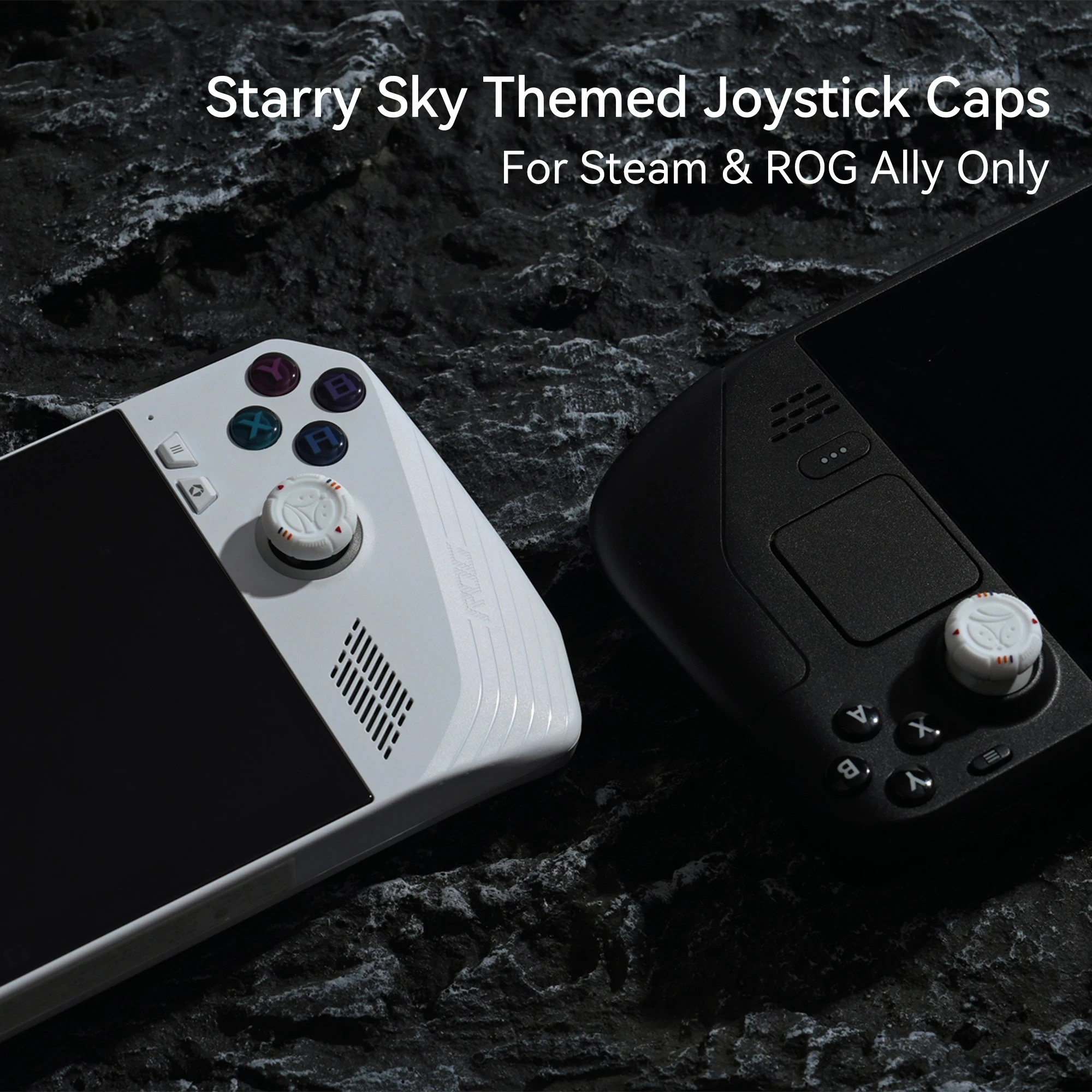 GeekShare Thumb Grip Caps Compatible with Steam Deck,Silicone Anti-Slip Joystick Caps,Analog Stick Caps Cover, Starry Sky