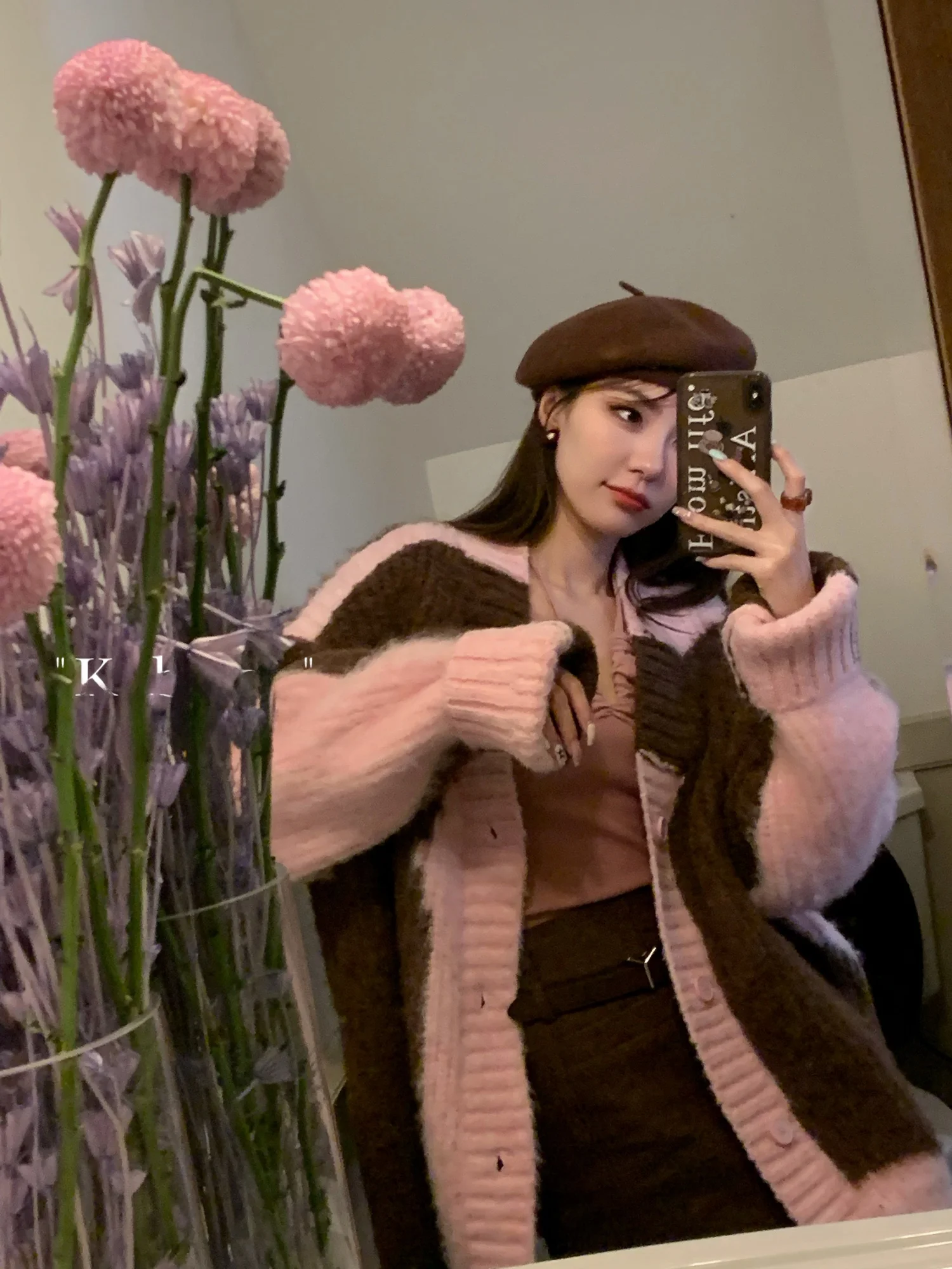 

Винтажный утепленный вязаный кардиган KAS для женщин, модный, в стиле колор-блок, свободного кроя, с длинными рукавами, круглым вырезом, в стиле оверсайз