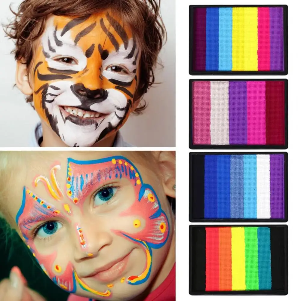 50G Rainbow Paint for Face Body Painting High Pigment Makeup Paint for Halloween Party Cosplay Washable Face Pigment for Kids
