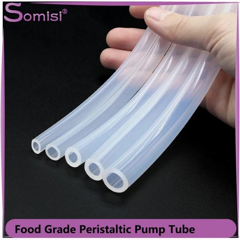 

1M Food Grade Peristaltic Pump Tube ID 0.8 1 1.6 2.4 3.2 4.8 6.4 7.9 9.6 12.7mm Nontoxic Soft Flexible Transparent Silicone Hose