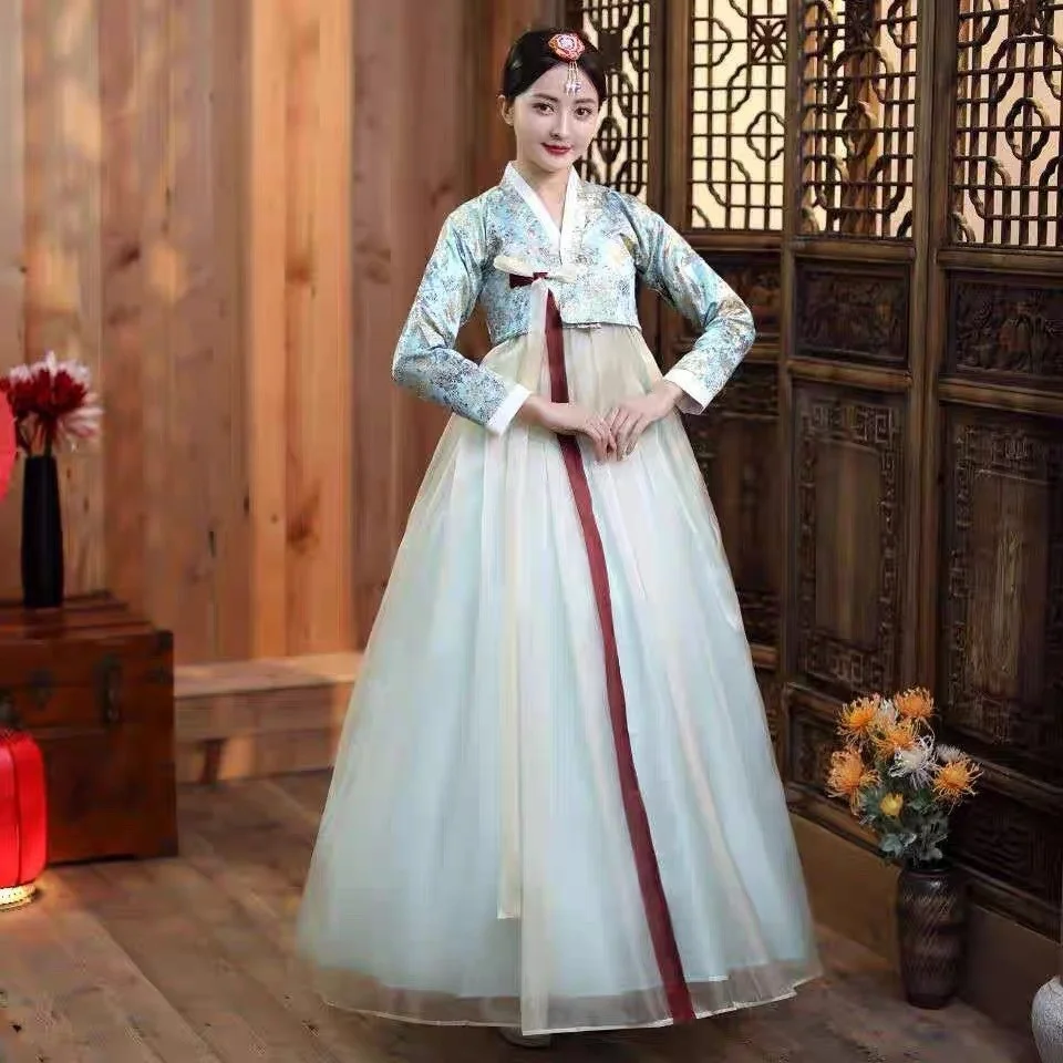 

Традиционный Женский традиционный костюм православной Hanbok, корейское платье, элегантный дворцовый костюм принцессы, Корейская свадьба, парикмахерский