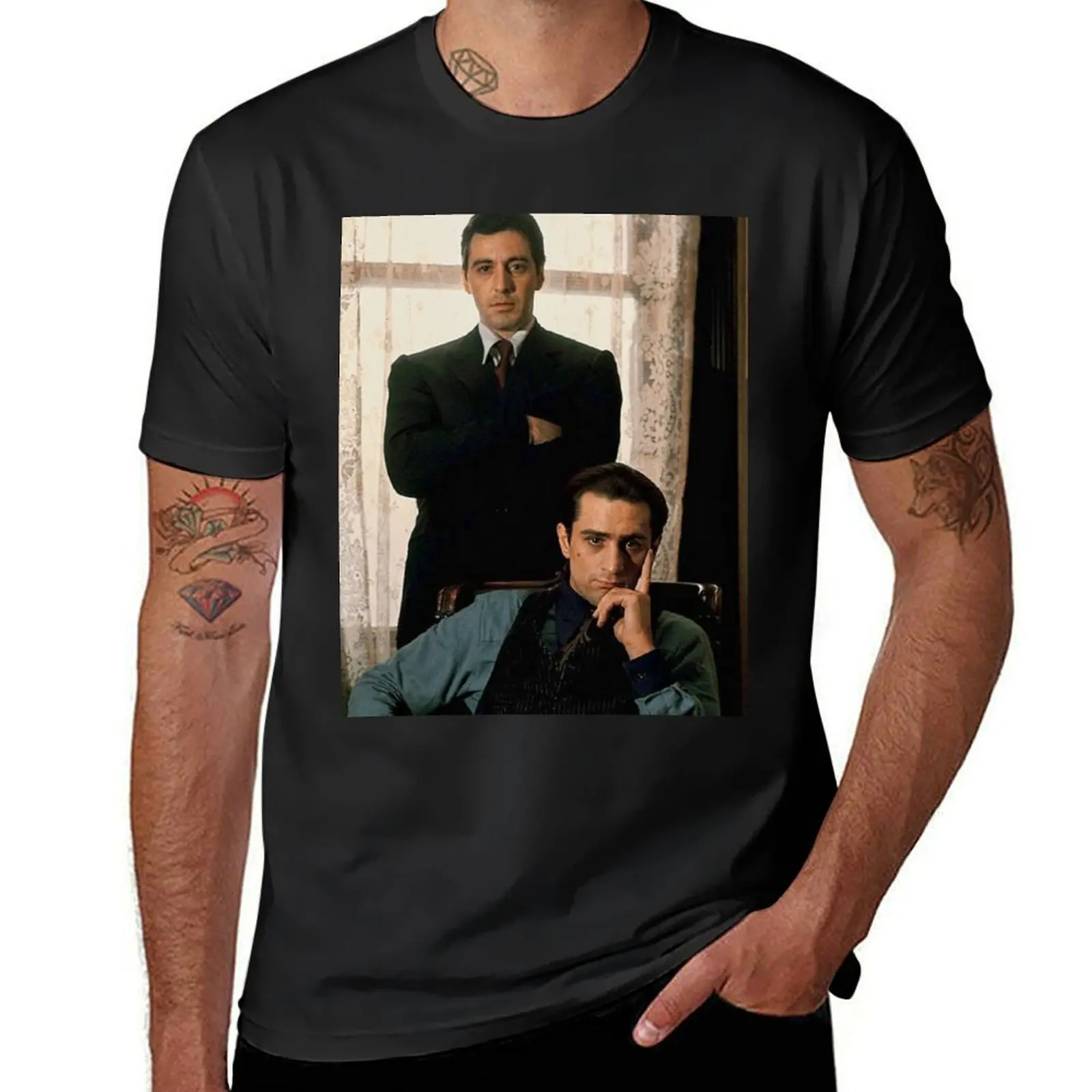 

The Godfather - Al Pacino, Robert De Niro T-Shirt sublime Blouse summer top Short sleeve tee men