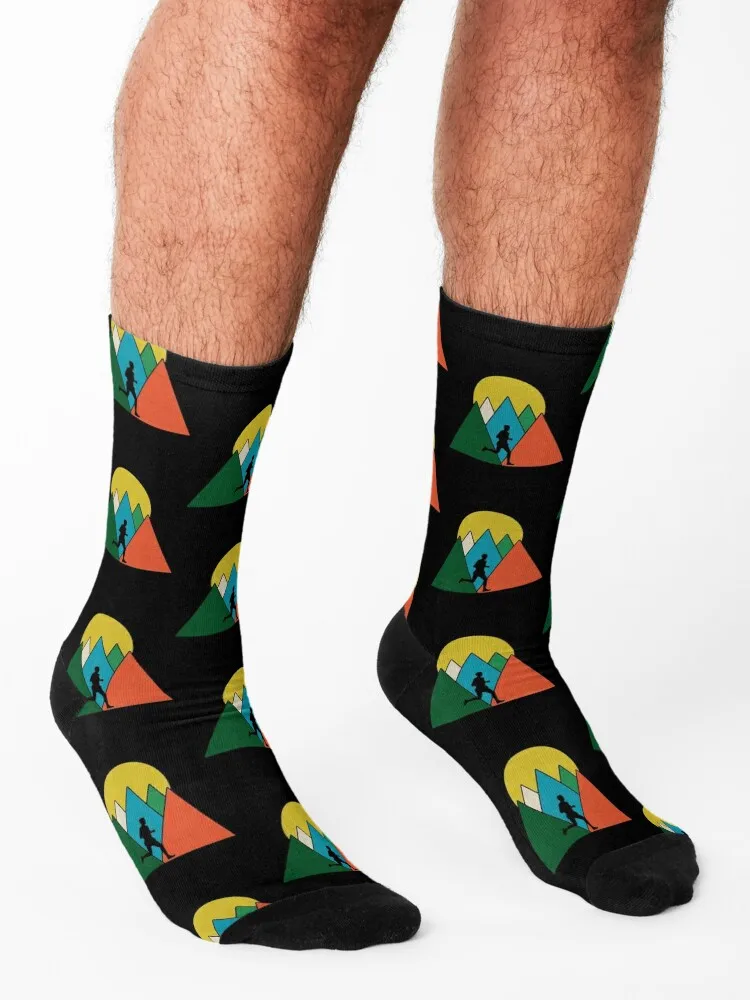 Triangle Mountains - Trail Runner Socks halloween Toe sports crazy Lots Men's Socks Luxury Women's