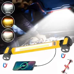 4400mAh LED Magnetic Work Light Rechargeable Underhood Work Light with Hooks Rotating Magnetic Base For Car Repairing Emergency