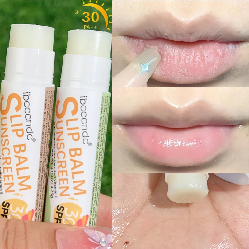 Bálsamo labial hidratante FPS 30, protección solar UVA, labios, sabor nutritivo, coco, sandía, plátano, maquillaje de labios de colores