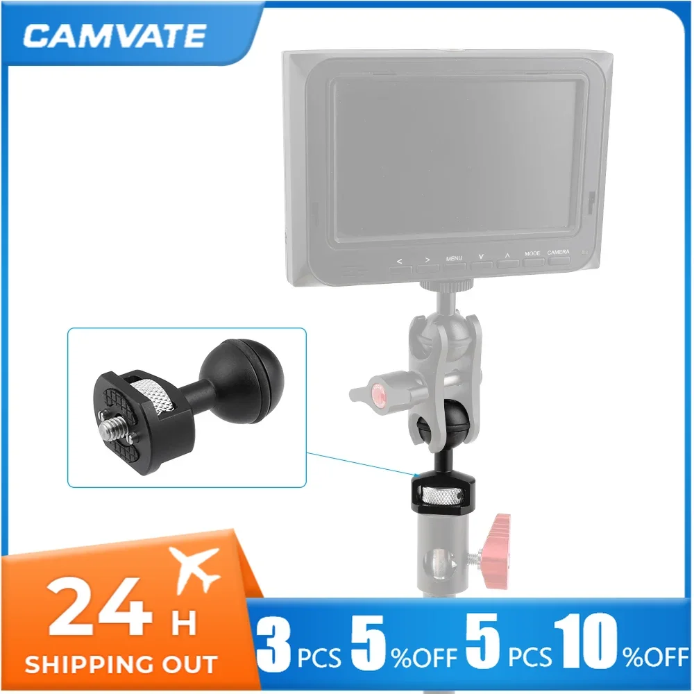 CAMVATE Mini 25mm Single Ball Head Adapter With 1/4