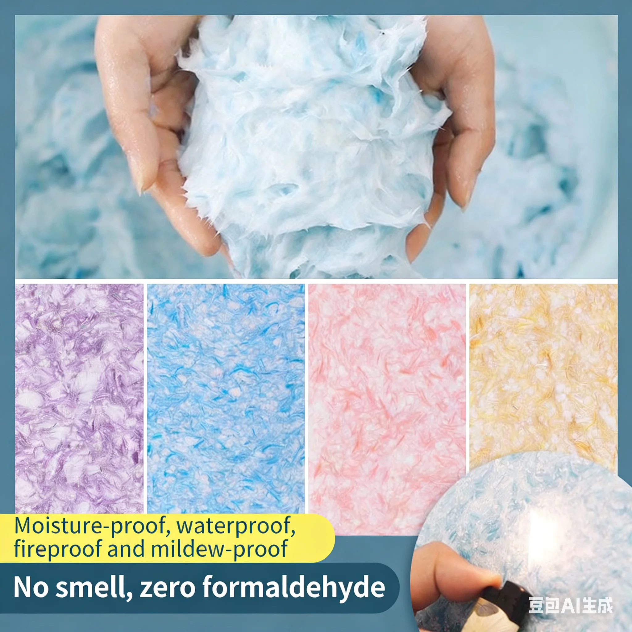 1KG Pack of Plant Fiber Wall Coating, Environmentally Friendly Wall Putty for Wall Renovation