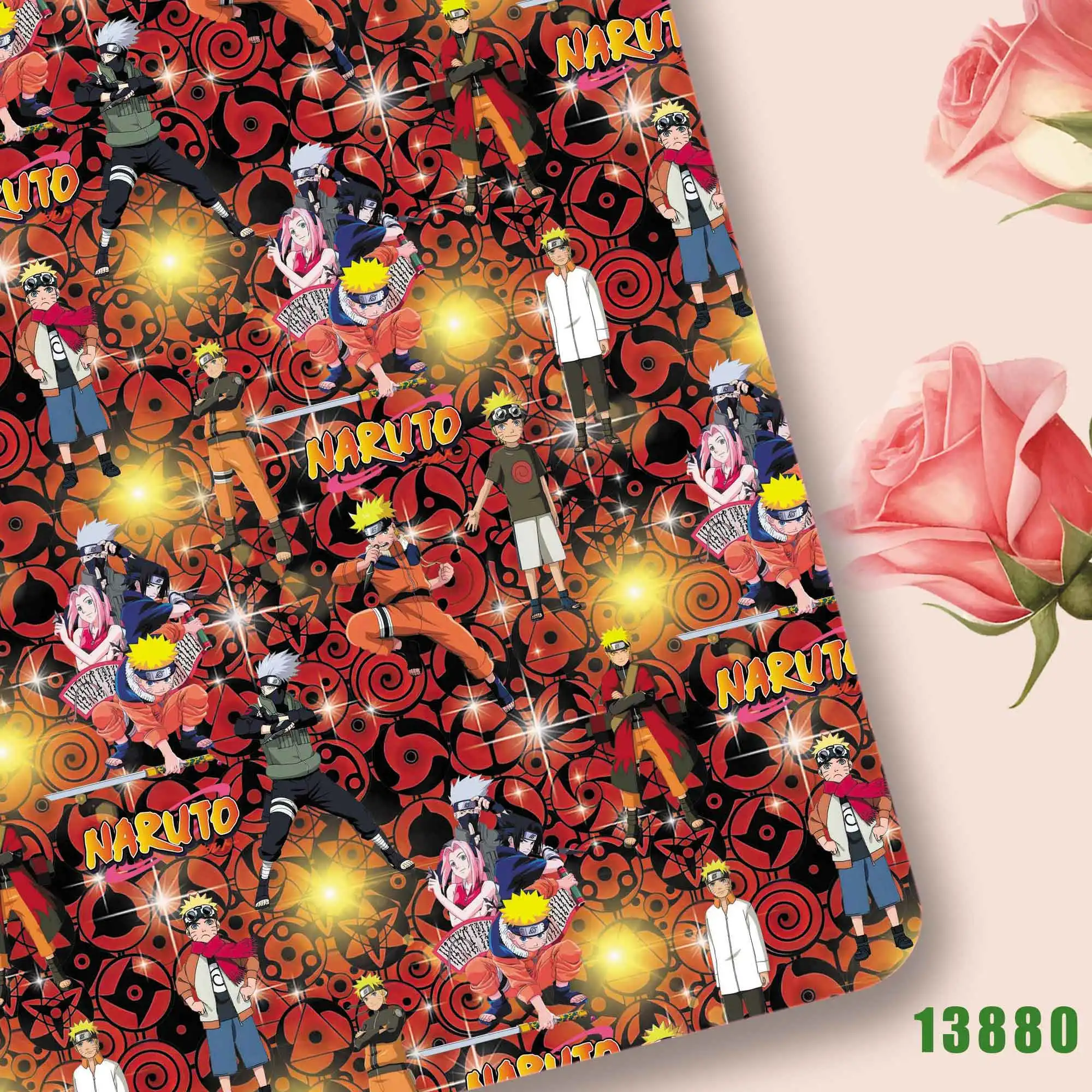 naruto Anime 140x50CM fabric cartoon patchwork children's home textile sewing doll skirt curtain DIY girl skirt tablecloth