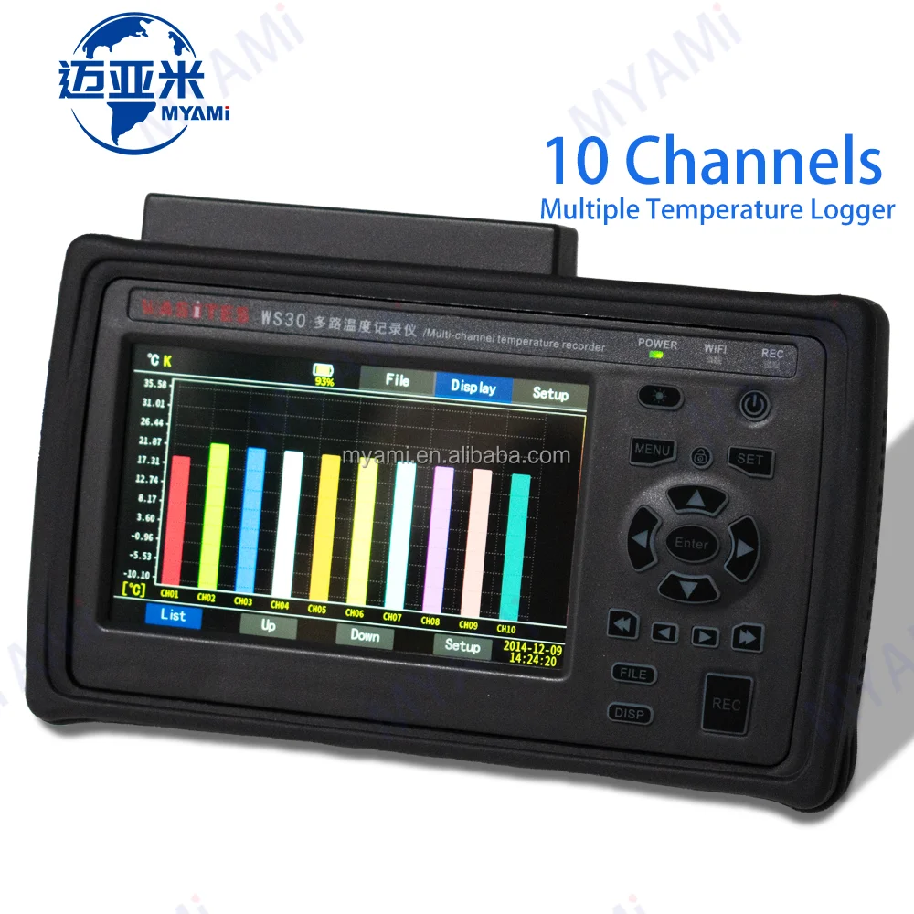 MYAMi WS30 10 Channels Temperature Measuring Device High Precision 3 Display Modes Temperature data Record Logger Instruments