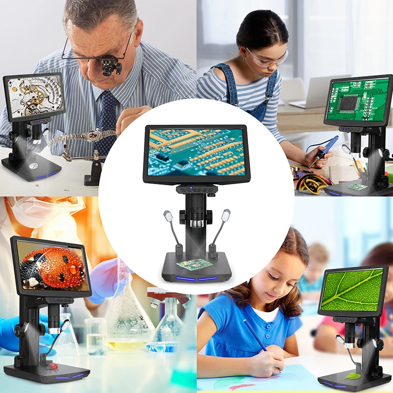 W10 HD 7/10.1 inch screen 1600X digital microscope HDMI/1080P electron microscope