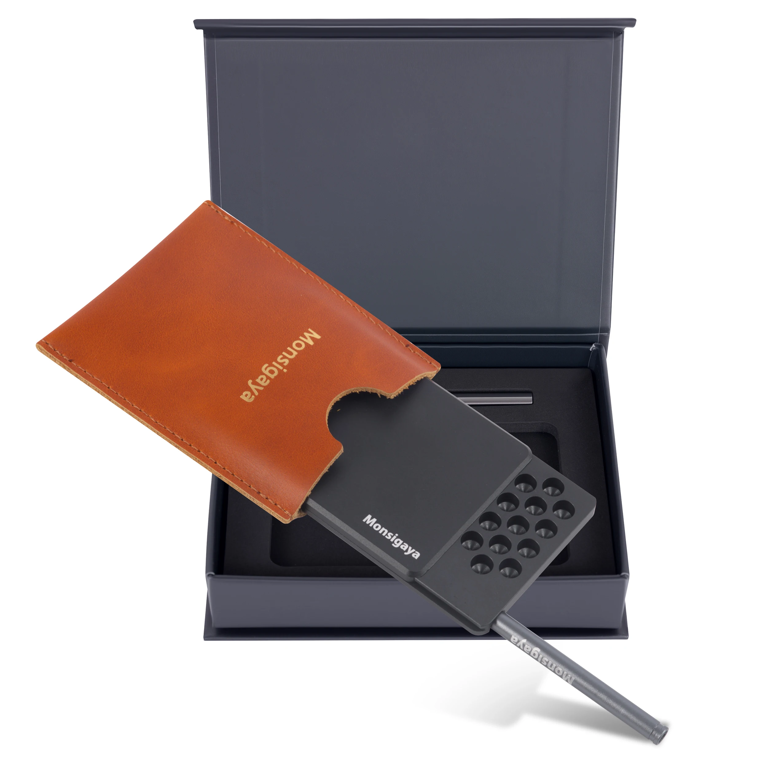 صندوق السعوط المعدني المكون من 45 حجرة مع محفظة طقم السعوط المصنوعة من سبائك معدنية مدمجة #4