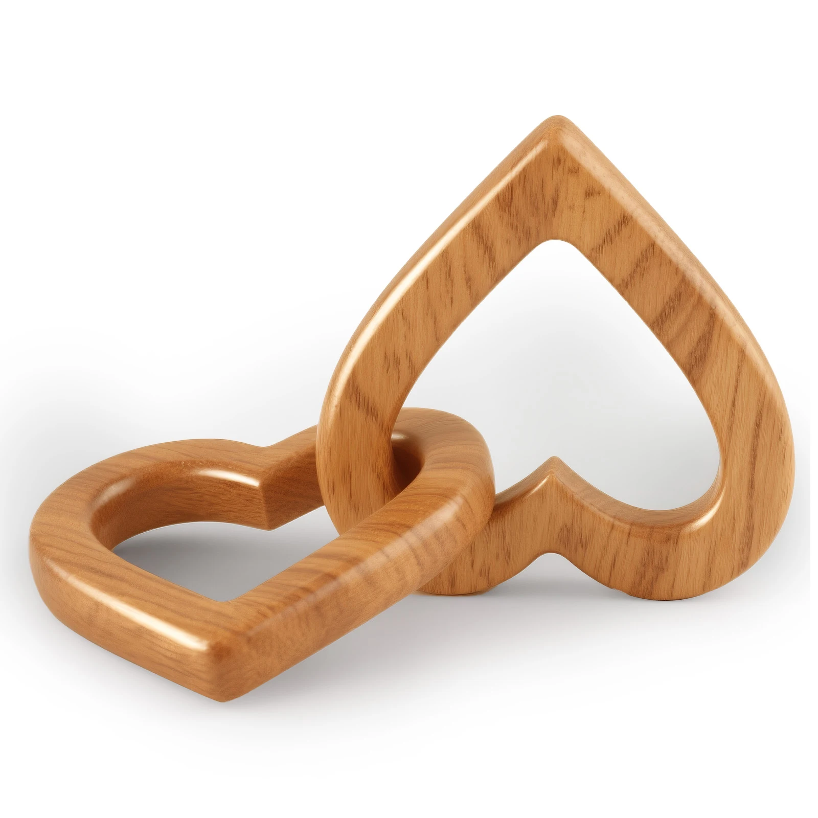 

Olive Wood Hearts Natural Wood Romantic Love Decor Collection Interlocking Valentines Day Gift for Engagement, Anniversary