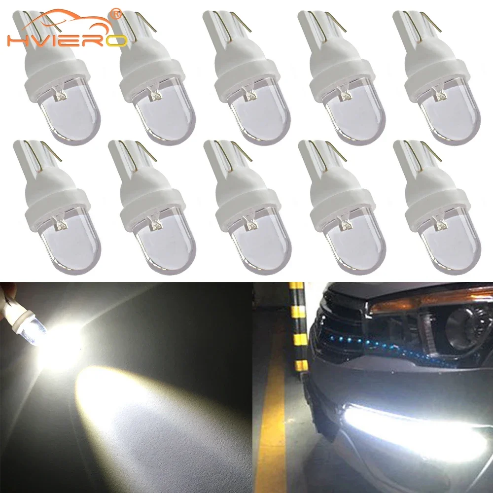 

10PCS Car Led Lamsp Wedge Reverse License Plate Light T10 W5W 168 194 501 Auto Trunk Bulb Width Lantern 12V Instrument Lighting