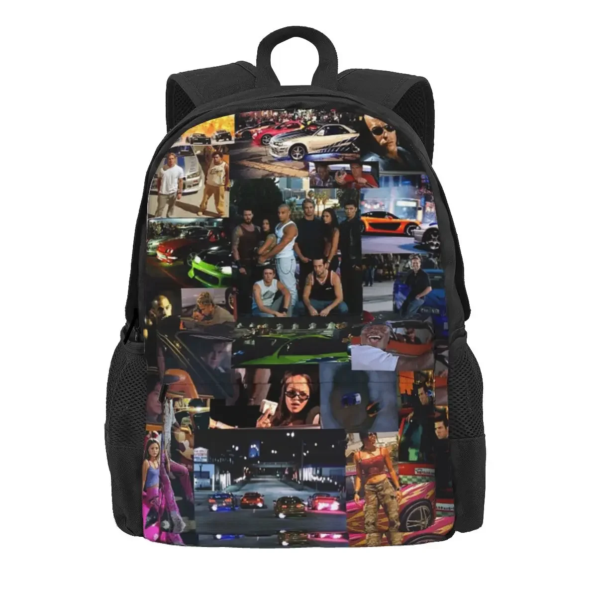 

Fast And Furious Collage Backpack Daypack Large Capacity Children BookBag School Bag Shoulder Bags for Men Women