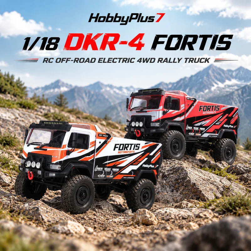 Hobby Plus 1/18 DKR 4 Fortis RC Car 4WD Electric Remote Control Rally Truck Off Road Vehicle For Adult Hobby