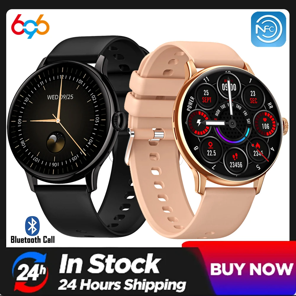 1.43' AMOLED 466*466px Full Touch Screen Smartwatch Women Blue Tooth Call Smart Watch Waterproof Health Monitor Fitness Tracker