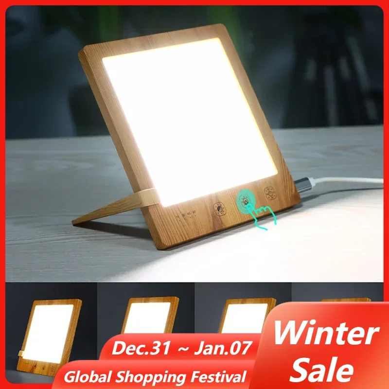 LED Daylight Lamp 10000 Lux Light Therapy Lamp Touch Control Stepless Adjustment Emotional Physiotherapy Light Night Lamp