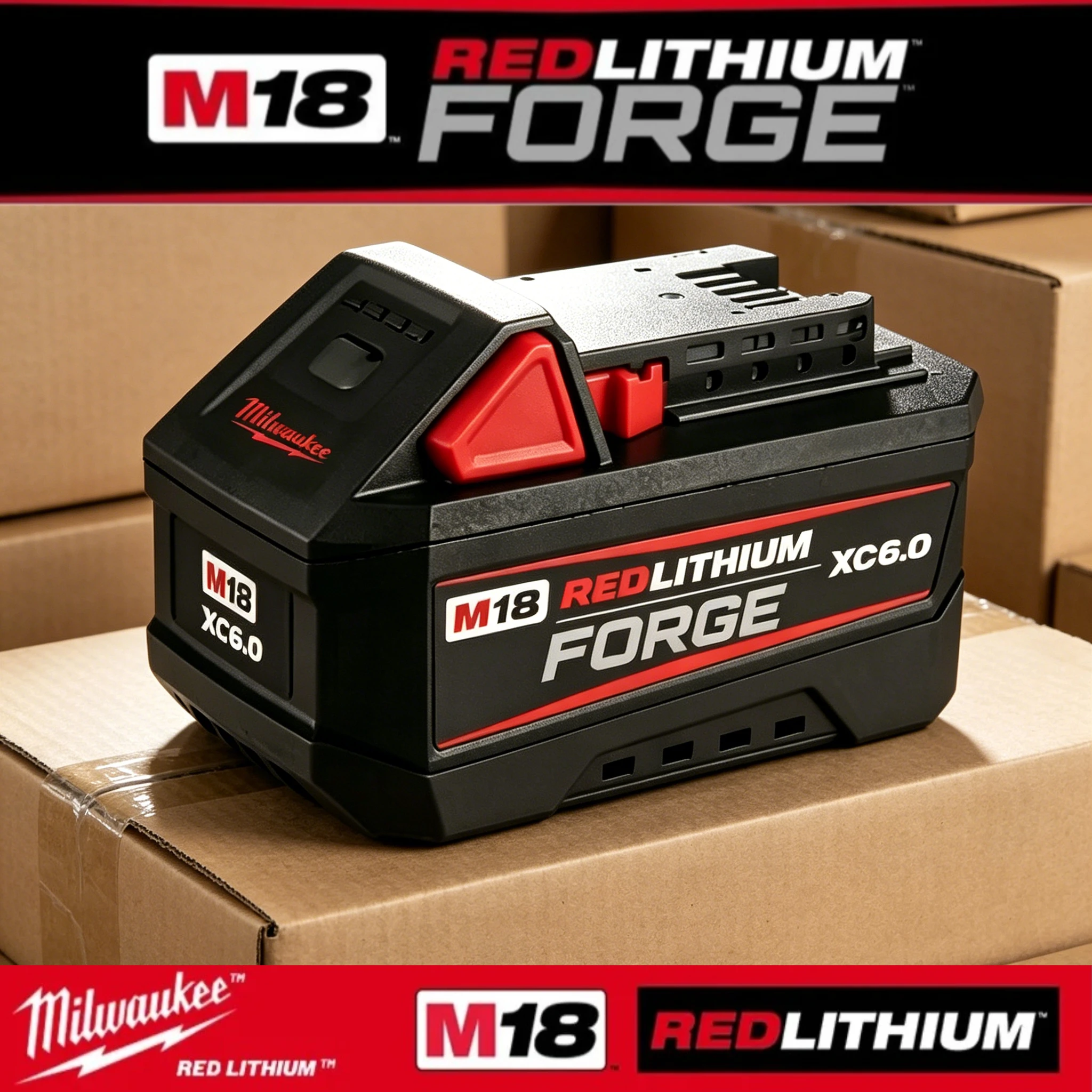 

Новая аккумуляторная батарея Milwaukee FORGE XC8.0, самая мощная, M18 18В 8000мАч RED LITHIUM, для беспроводных электроинструментов Milwaukee