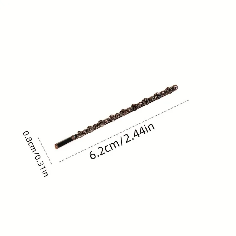 2-teiliges, funkelndes, mit Diamanten verziertes schwarzes Einweg-Haarspangen-Set – luxuriöse Textur für Damen, täglicher Pony, Styling, modische Kopfbedeckung – Detail 6