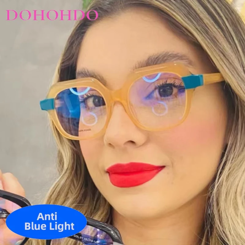 

Vintage Brand Designer Square Blue Light Blocking Glasses Women Men Optical Spectacle Protection Eyeglasses For Office Work Очки