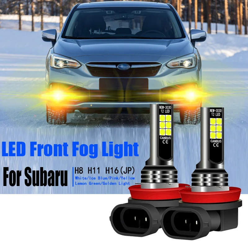 2pcs LED Front Fog Light Bulb Lamp H8 H11 H16 For Subaru Forester 2013-2019 WRX STI Outback 2010-2019 Legacy 2009-2019 Impreza