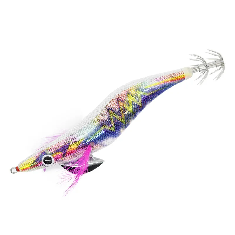 1~8PCS Squid lure Shrimp 3.5# 20g Jigs Wood lure Luminous Octopus lures 3D Eyes Cuttlefish Artificial bait jigging fishing lure