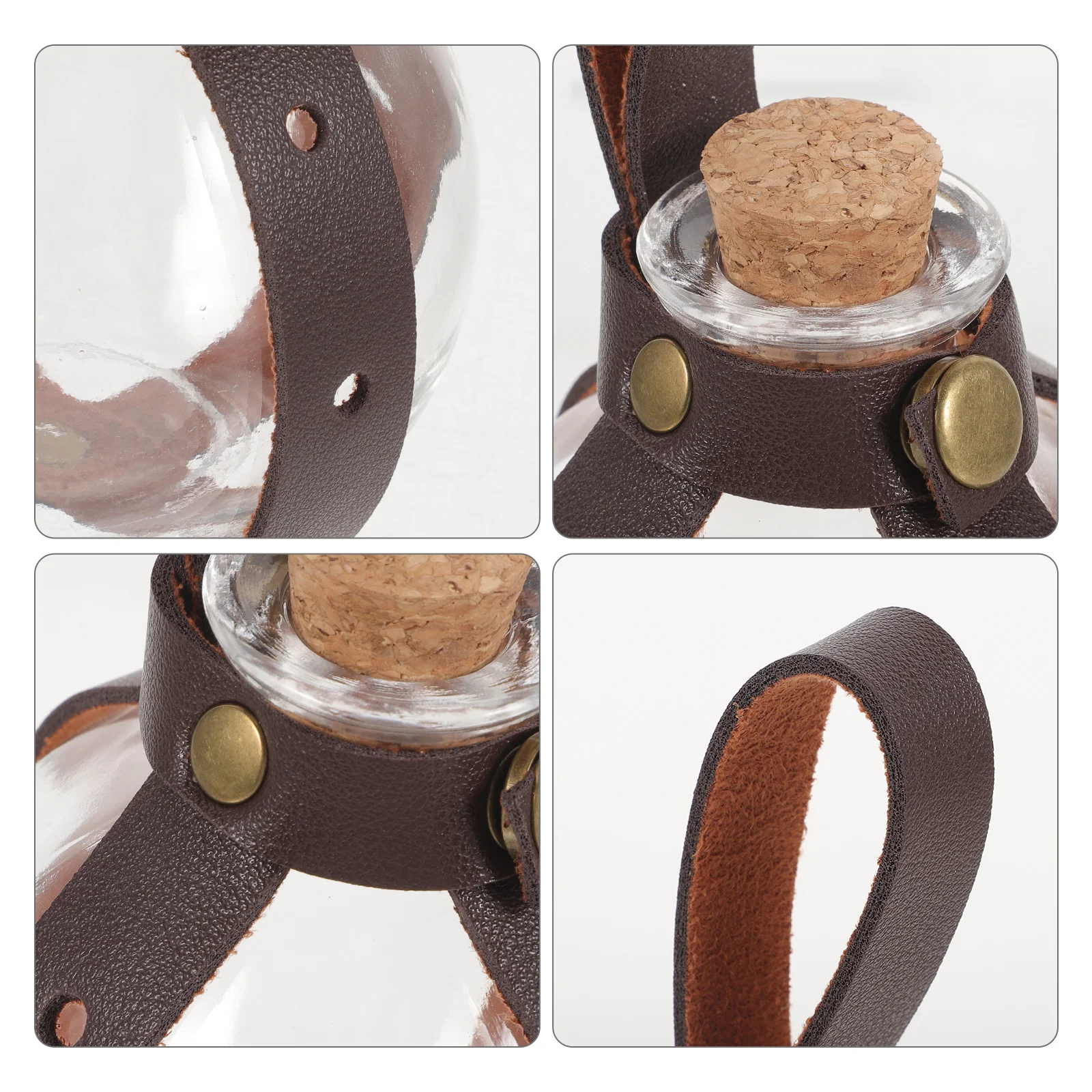

1Set Potion Bottle Spherical Glass Bottle Halloween Role Play Accessory Belt Holder Pocket Cork Bottles