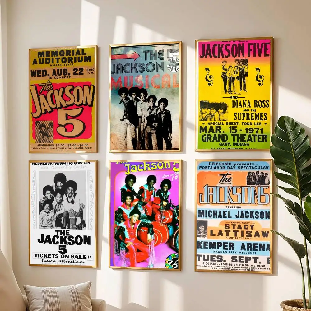 band T-The Jackson 5-N Painting Calligraphy Boho Botanical Decor for Living Room  Elegant Home Style
