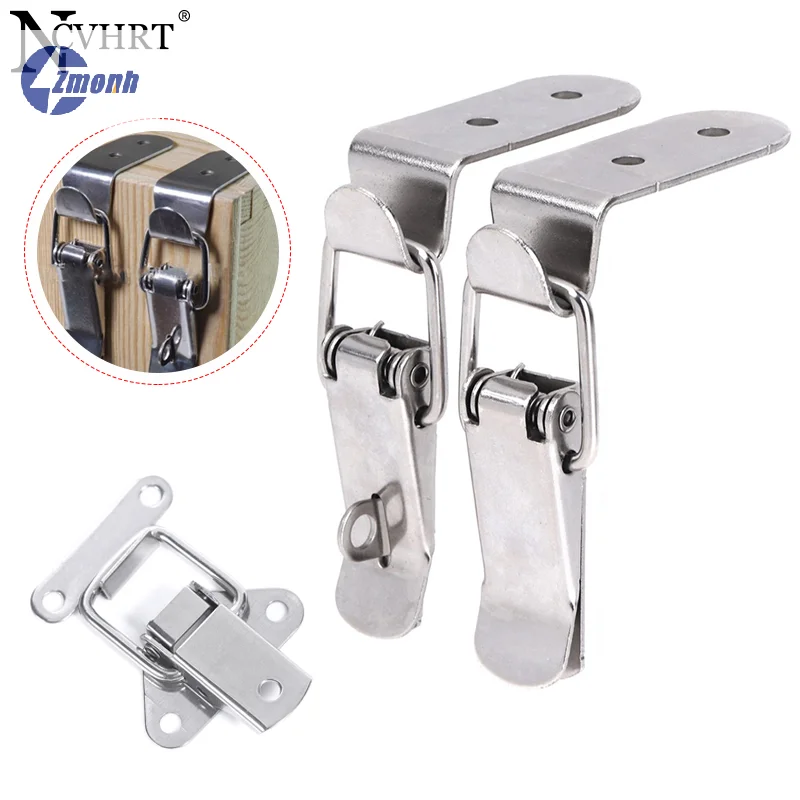 New！90 Degrees Duck-mouth Buckle Hook Lock Metal / Iron Spring Loaded Draw Toggle Latch Clamp Clip Hasp Latchs Catch Clasp