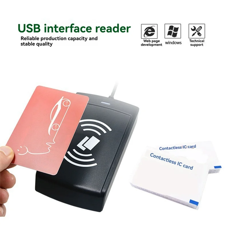 

A69Z USB RFID Reader IC Card Reader NFC Card Reader USB HID Smart Card Reader Support Window Linux System