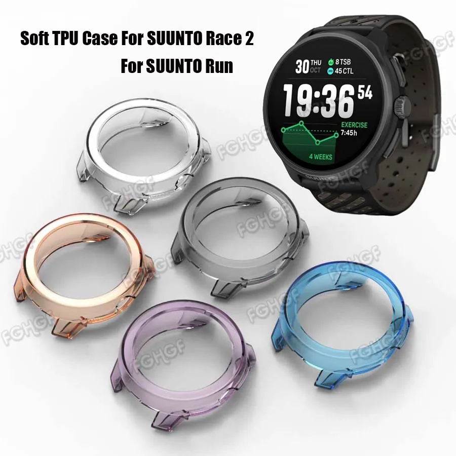 Защитный чехол для умных часов Suunto Race 2, мягкий ТПУ, защита от царапин, рамка для SUUNTO RUN, бампер, аксессуары Защитный чехол для умных часов Suunto Race 2, мягкий ТПУ, защита от царапин, рамка для SUUNTO RUN, бампер, аксессуары