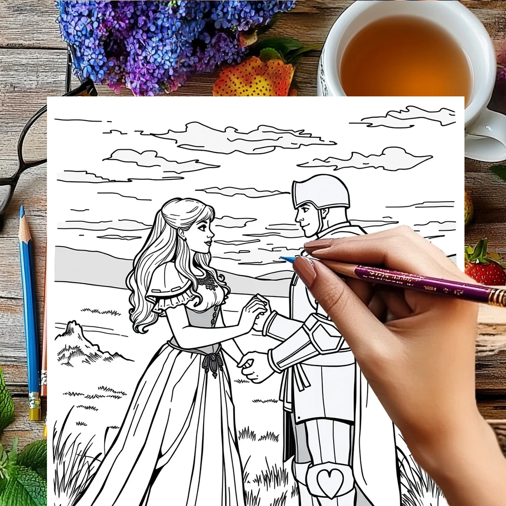 Prince and Knight Coloring Book for Adult | 28 Pages Colouring Book, Drawing Supplies for Christmas, Thanksgiving