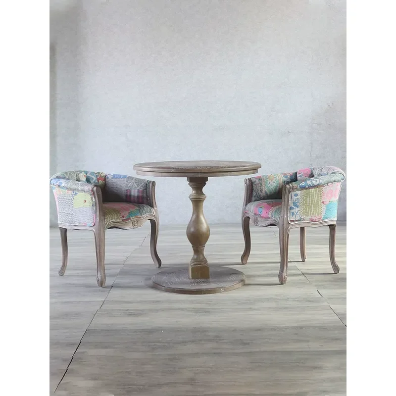 European Solid Wood Backrest Dining Chair for Cafe Club Office Reception Negotiation Wedding Studio Makeup Use
