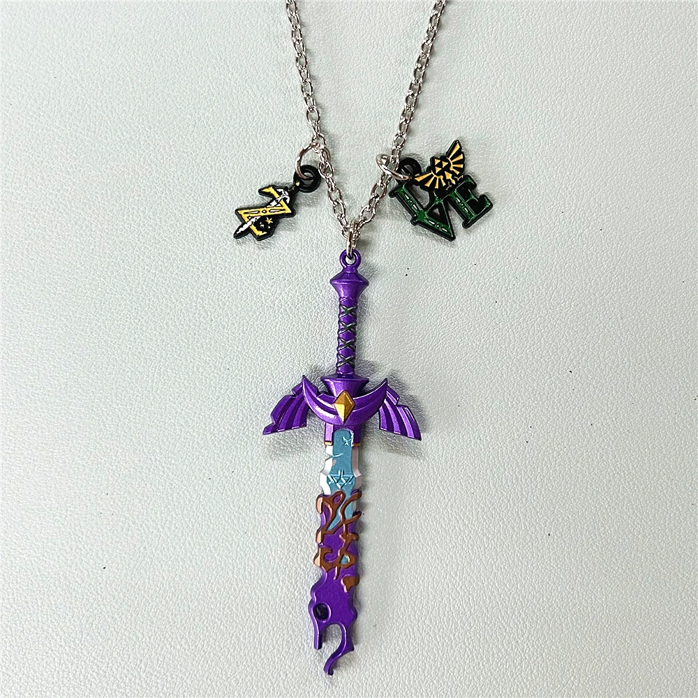 JYYH Legend Classic Arcade Games Necklace Fashion Link Hero Master Sword Metal Jewelry Man Gift