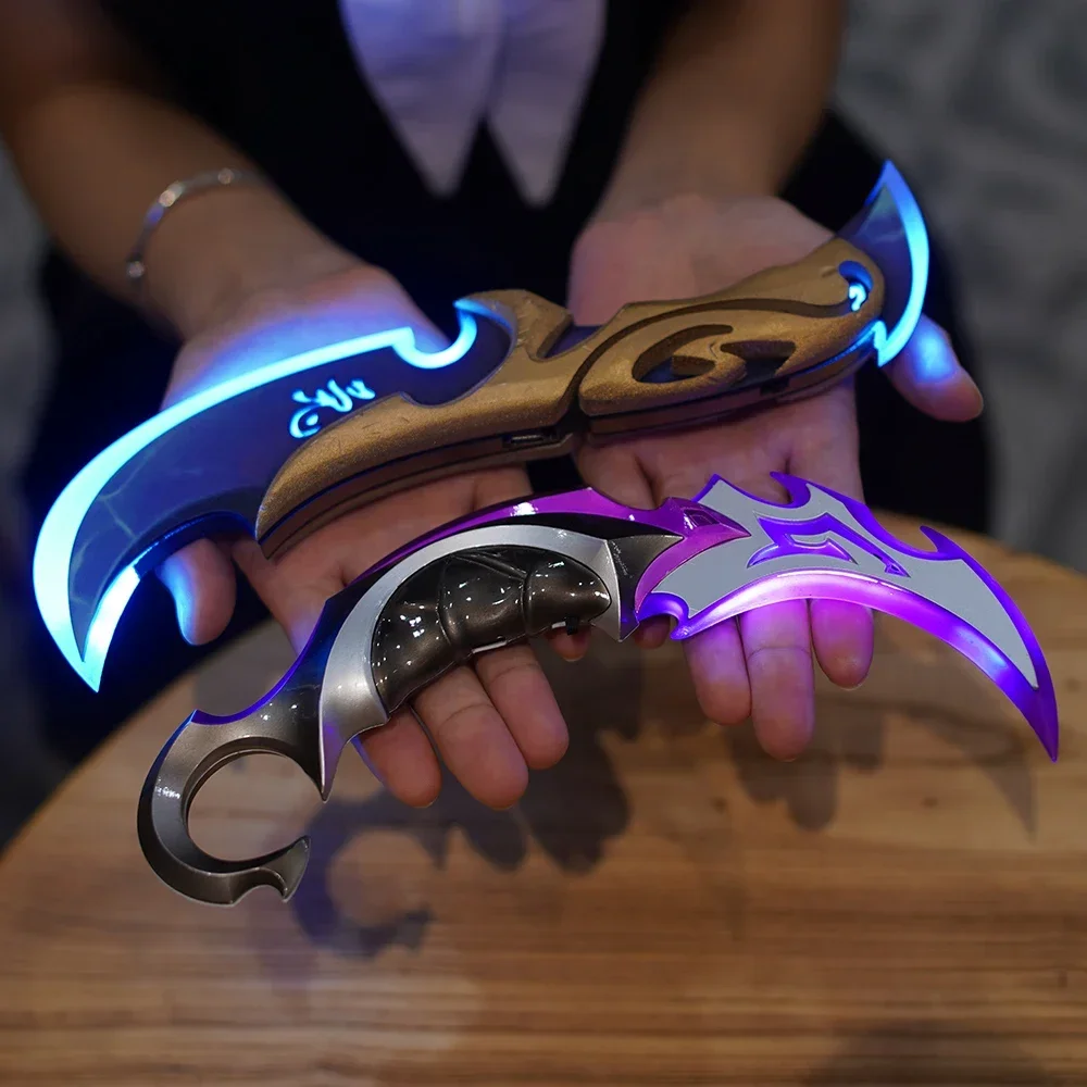 21 CENTIMETRI Valorant Reaver Karambit Gioco Periferia Acrilico Completo Mestiere Arma Modello Ornamento Ricarica Luminescenza Spada Colletibile Giocattolo