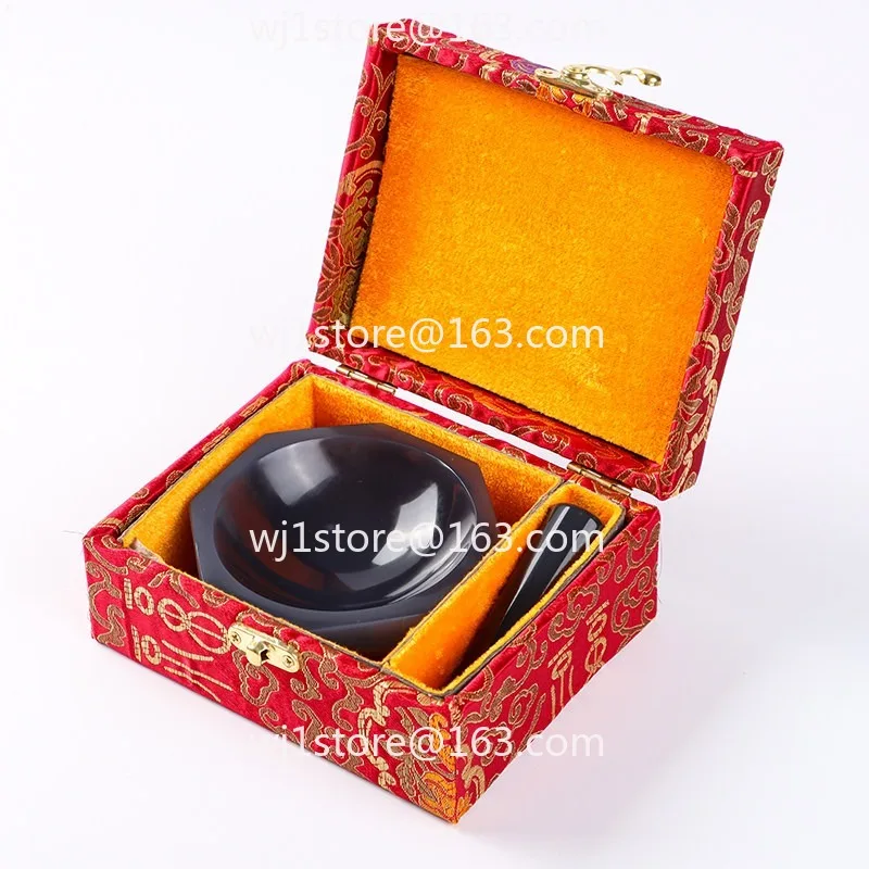 Natural agate mortar laboratory grinding bowl agate grinding rod inner diameter 40mm50mm60mm70mm80mm90mm