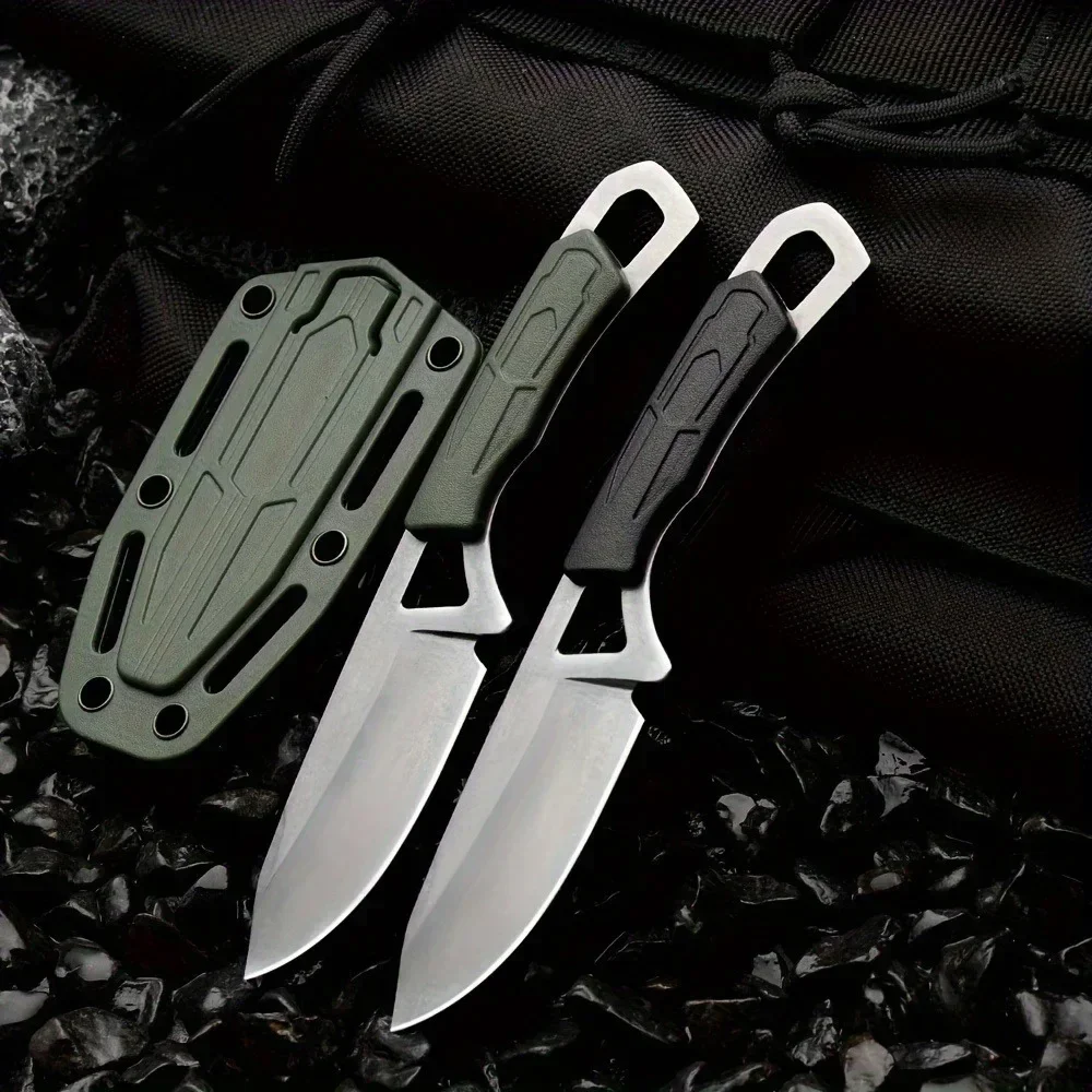 New Outdoor Tactical Small Straight Knife 5CR15 Steel Self-Defense Fixed Knife with K-Sheath Rescue Survival Multipurpose Knife