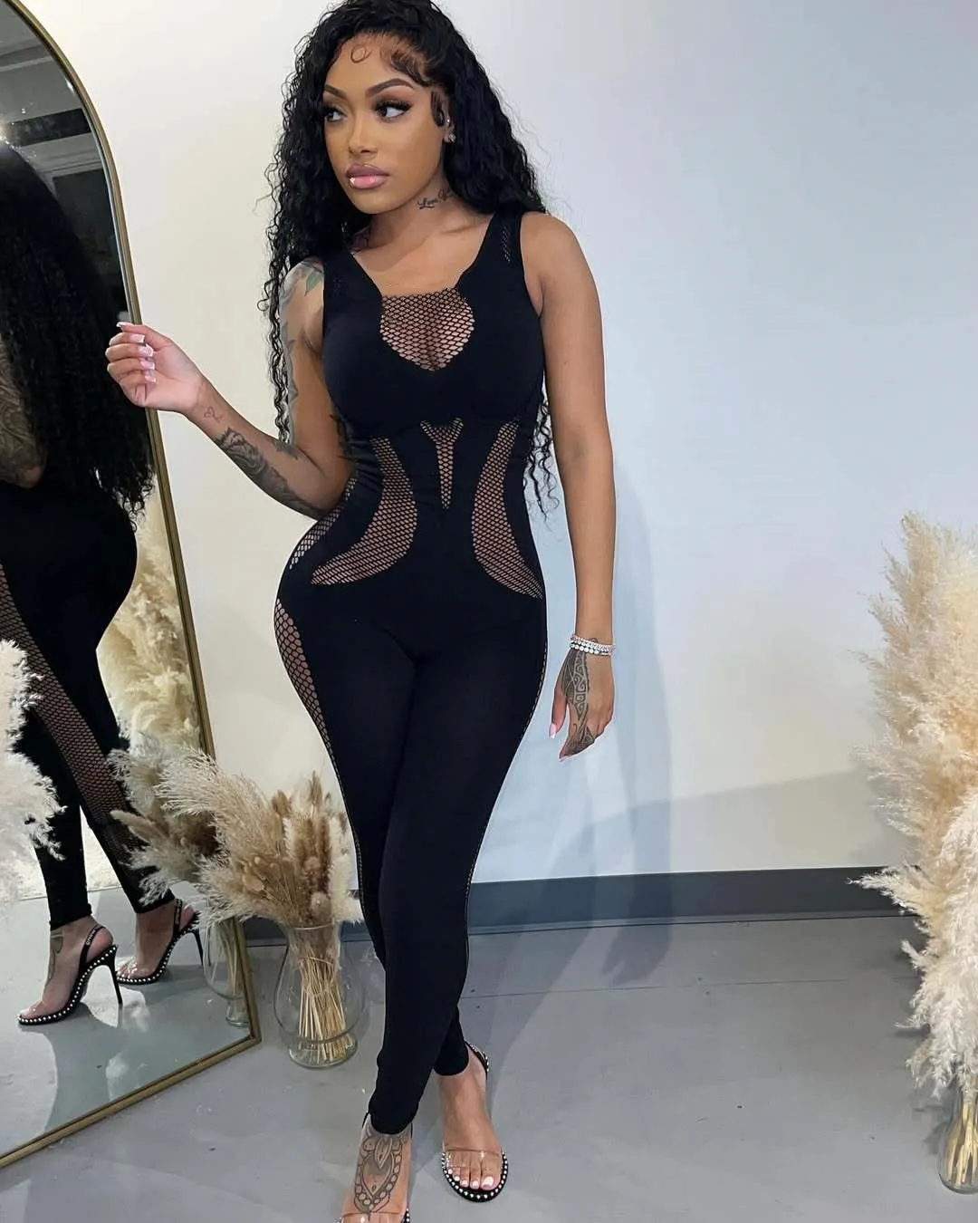 Sister Star Donna Costume intero Moda Scheletro erotico Lingerie Sexy Appeso al collo Maglia Backless Costume da bagno Nightclub Costume intero
