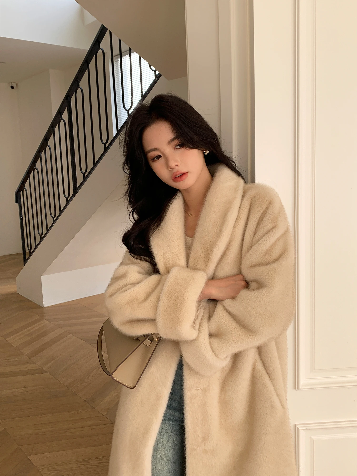 

Long Sve Fur Coat Korean Sle Luxury Sensation Осень Зима Новый Sle Имитация меха Jaet Длинная длина