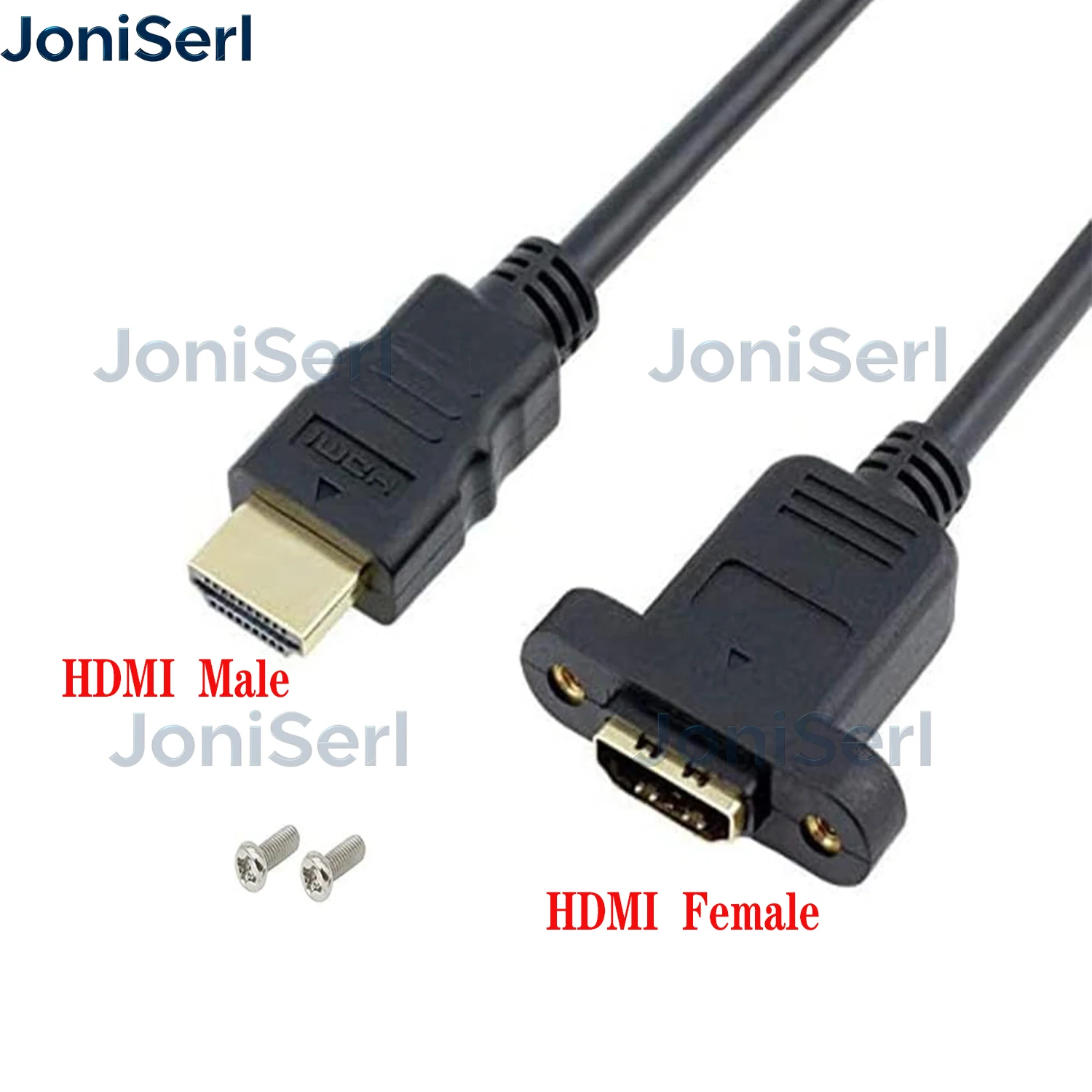 11.8 in Micro HDMI-Compatible Male to Mini HDMI-Compatible Female Extension Connector Screw Lock Panel Mount HD AV Camera Cable