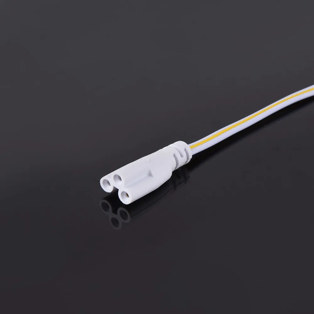 2pcs PVC Plastic LED Lamp Connecting Wire Copper White T5 Tube Male and Female Connecting Wire Extension Wire 3Pin