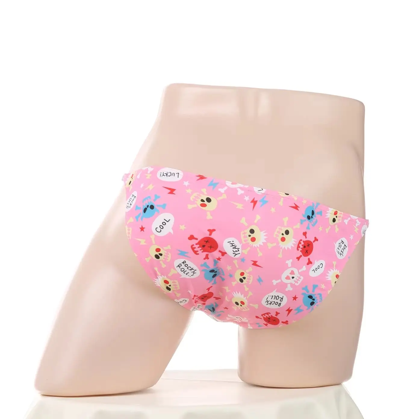 Men Briefs Cartoon Prints Low Rise Underwear Breathable Bulge Pouch Panties Mini Waist Band High Slit Underpants Sexy Lingerie