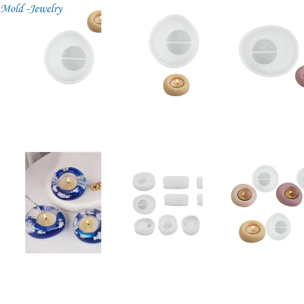 

69HB Creative Ornament Moulds Silicone Crafting Mold Resin Moulds Irregular Holder Molds for Candlestick Cup