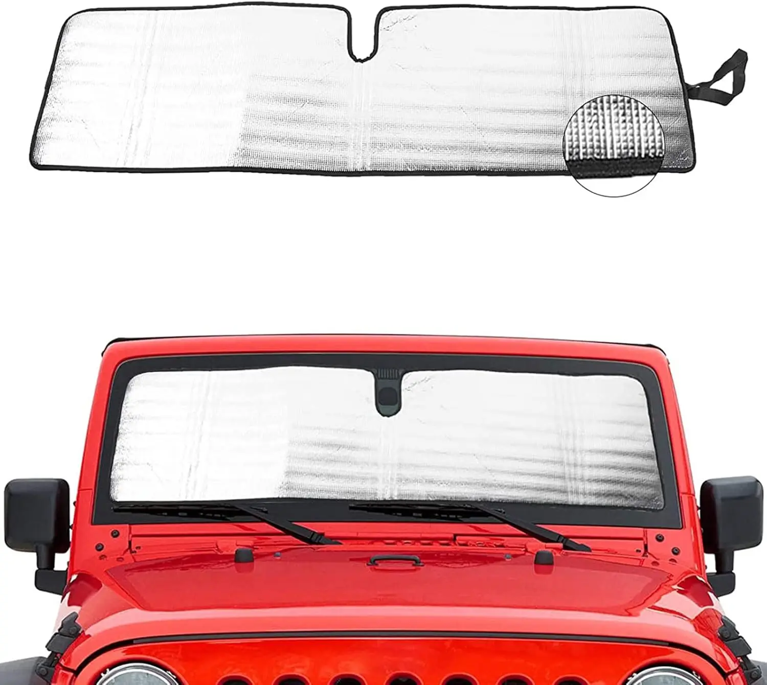 

Солнцезащитный козырек на лобовое стекло для Jeep Wrangler TJ JK JKU (2-дверный и 4-дверный), УФ-защита, теплоизоляция, коврик-шторка