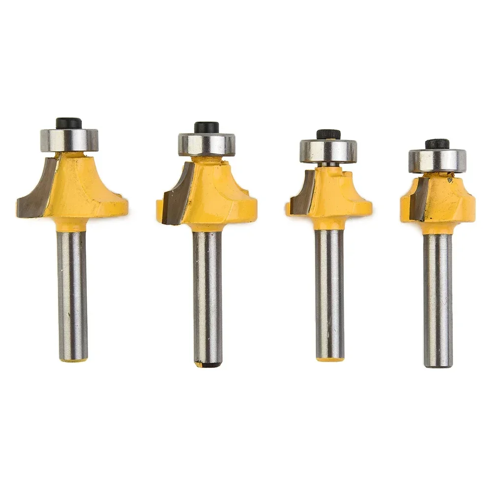 

4pcs 1/4 Inch Shank Round Over Bead Edge Forming Router Bit 1/2" 3/8" 1/4" 1/8" Woodworking Milling Cutter Carbide