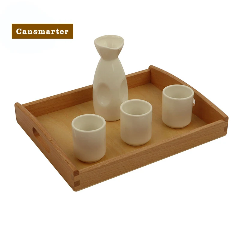 Montessori Learning Materials Pouring Variation Daily Teaching Aids Tray Wine Glass Practical Life Educational Toy for Children