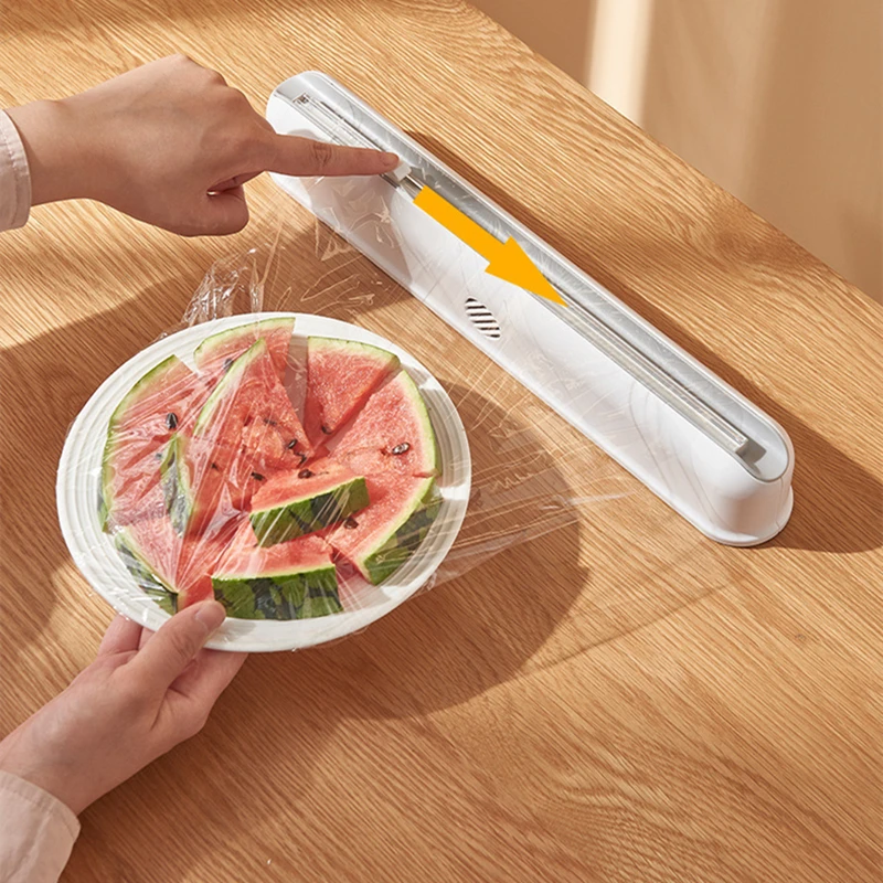 Youpin Cling Film Cutting Box Wall-mounted Suction Cup Adjustable Plastic Wrap Cutter Home kitchen Food Storage